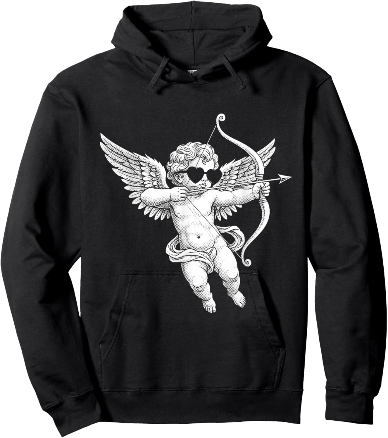 Men Women Kids Girls Cupid Vintage Aesthetic Valentines Day Hoodie - Hoodie | Black