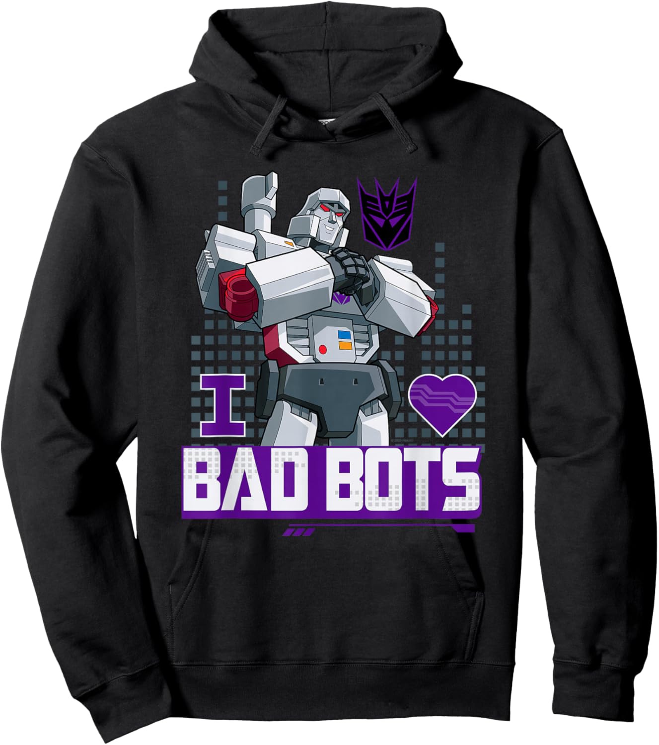 Transformers Valentine's Day Megatron I Love Bad Bots Hoodie - Hoodie | Black