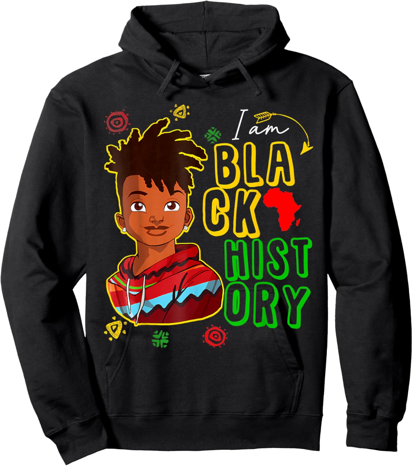 I Am The Strong African Boy Black History Month Boys Kids Hoodie - Hoodie | Black