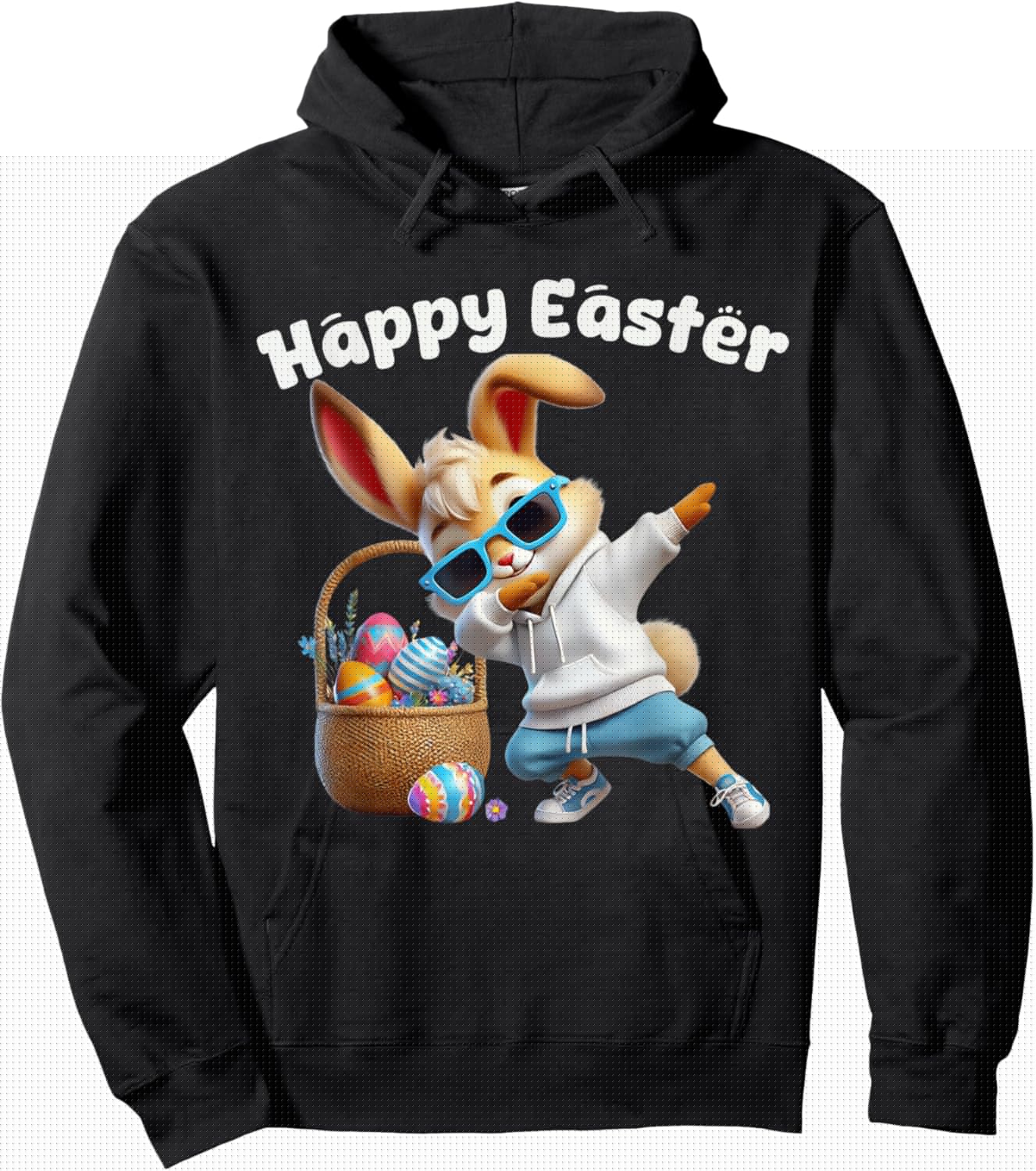 Dabbing Rabbit Happy Easter Day Eggs Dab Boys Kids Bunny Hoodie - Hoodie | Black
