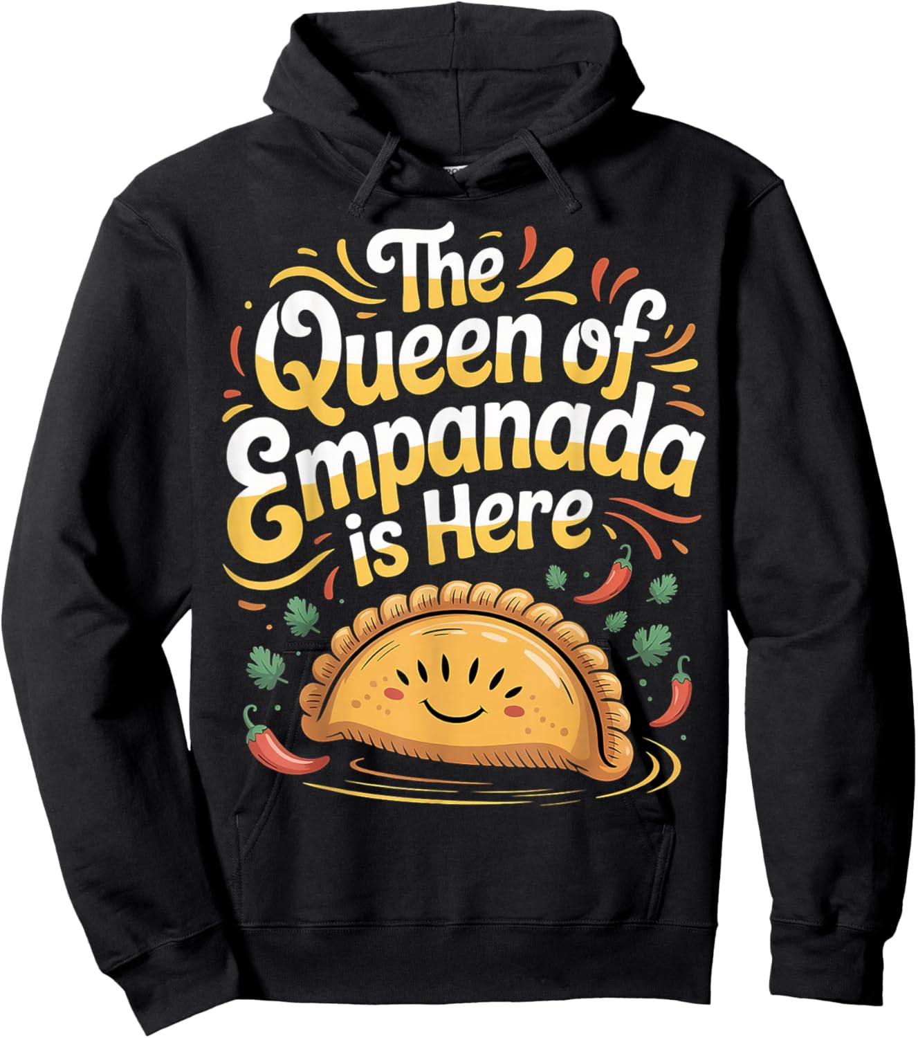 The Queen of Empanada is Here Food Mexican Cravings Hoodie - Hoodie | Black