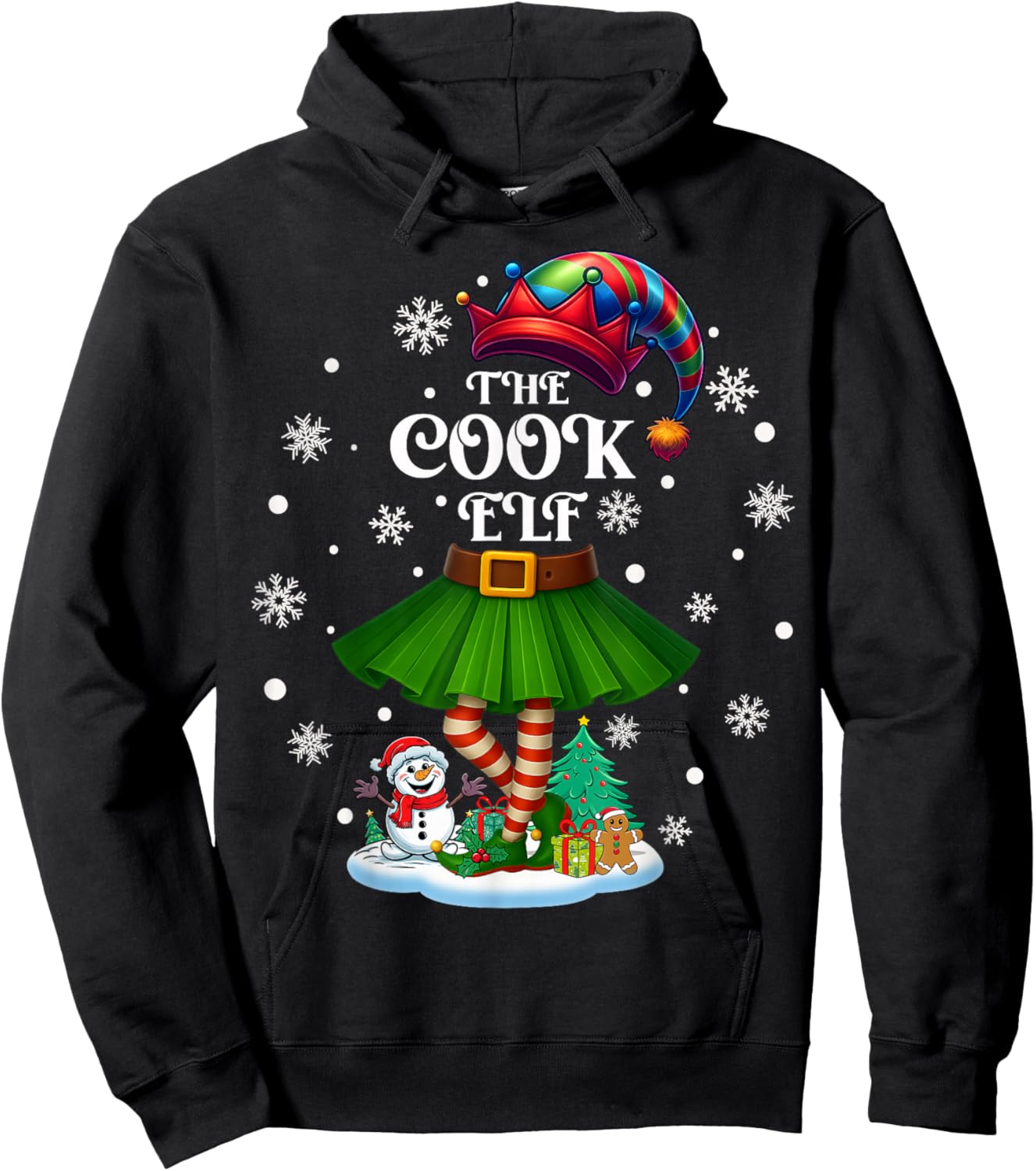 Cook Elf Squad Xmas Women Girls Mom Christmas Family Hoodie - Hoodie | Black