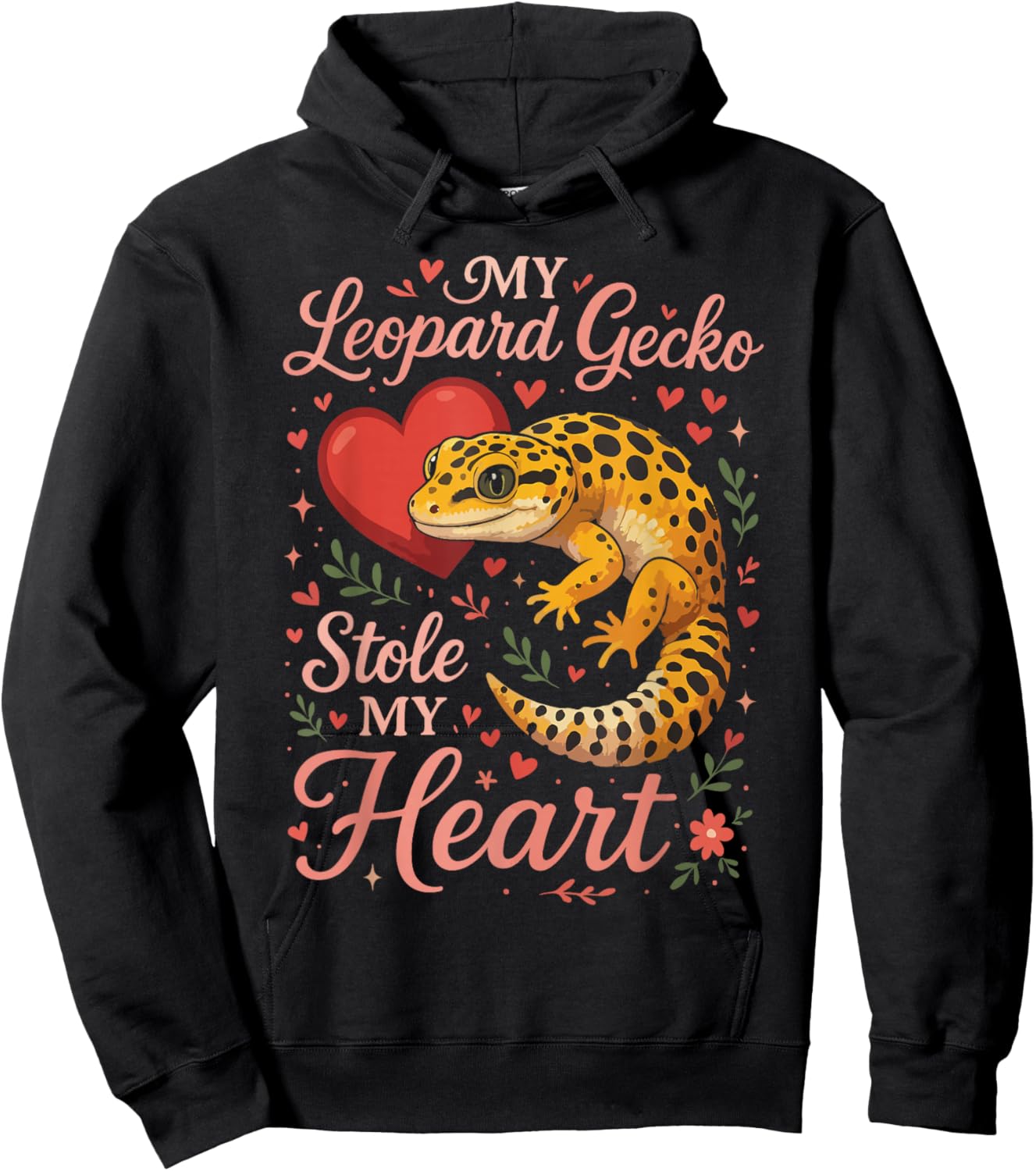 Leopard Gecko Valentines Day My Leopard Gecko Stole My Heart Hoodie - Hoodie | Black