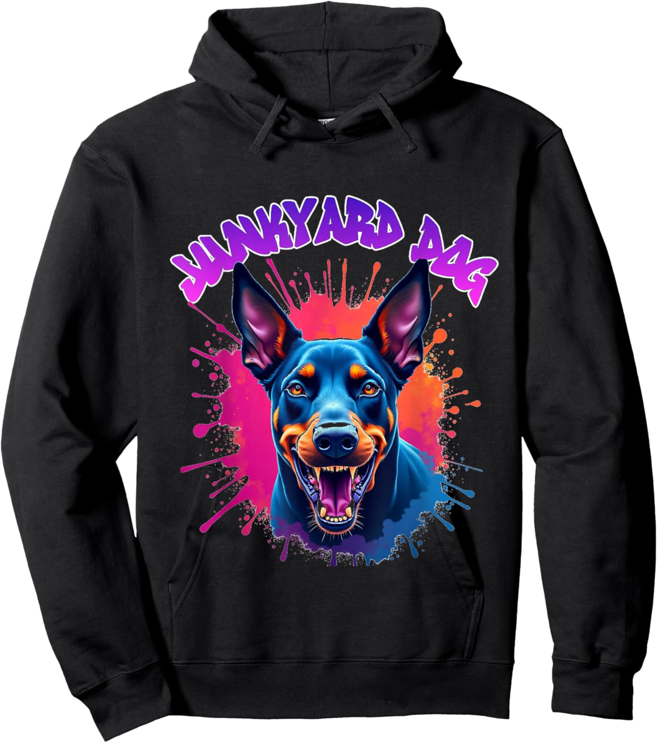Junkyard Dog Doberman Pincher Hip Hop Urban Streetwear Hoodie - Hoodie | Black