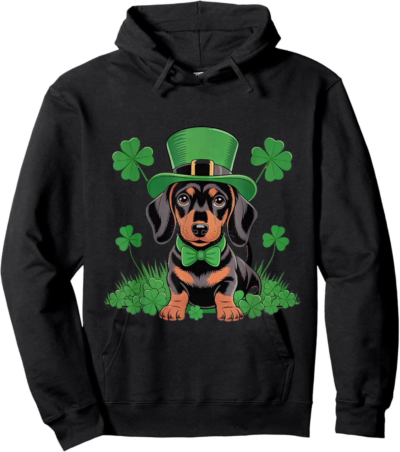 Saint Patrick's Day Dachshund Lucky Cleaver Hoodie - Hoodie | Black