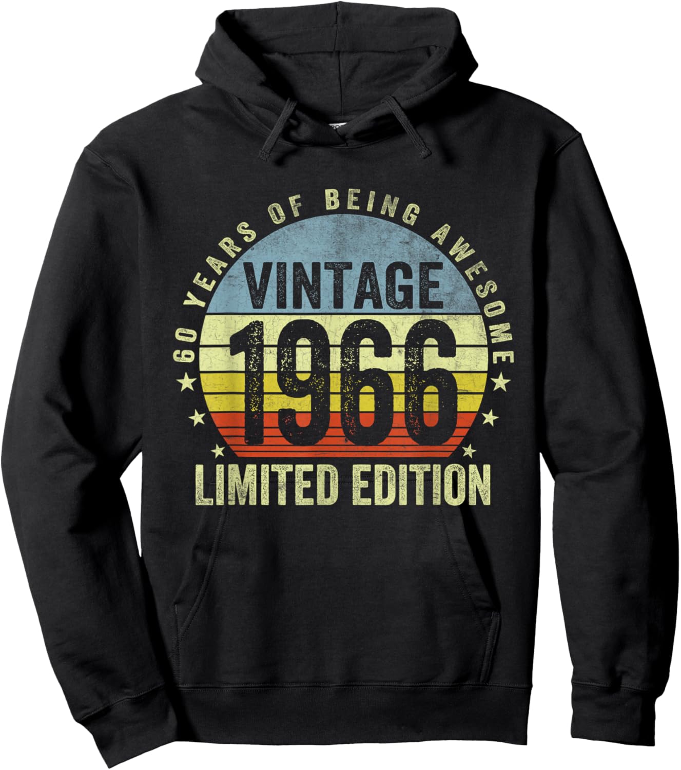 Vintage 1966 60th Birthday Gifts 60 Years of Being Awesome Hoodie - Hoodie | Black