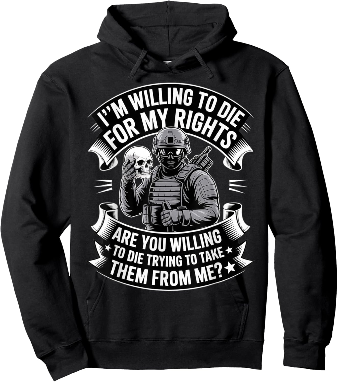 Im Willing to Die for My Rights Veterans Day Veteran Hoodie - Hoodie | Black