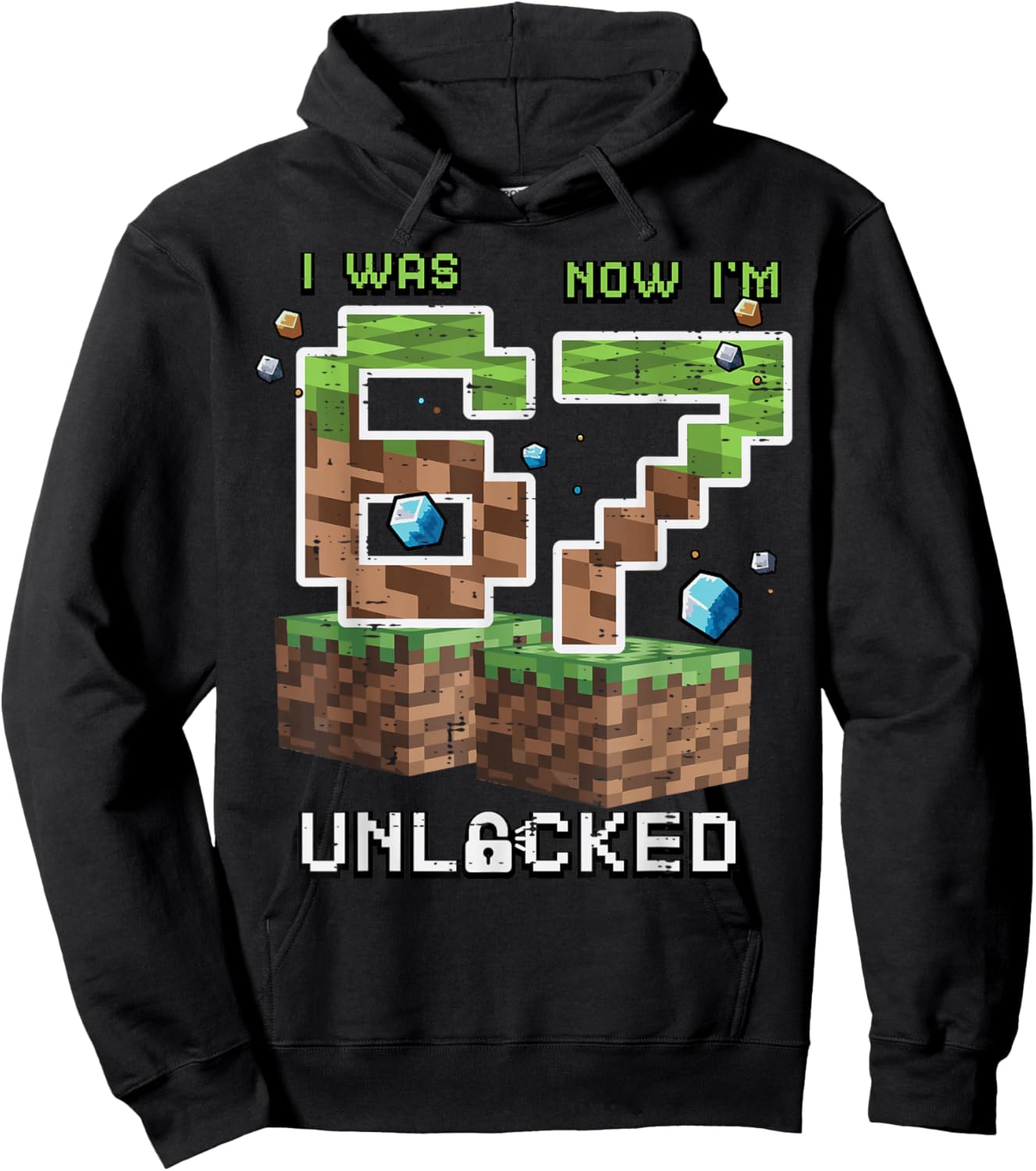 7th Birthday I was 6 Now Im 7 Unlocked 67 Boys Kids Youth Hoodie - Hoodie | Black