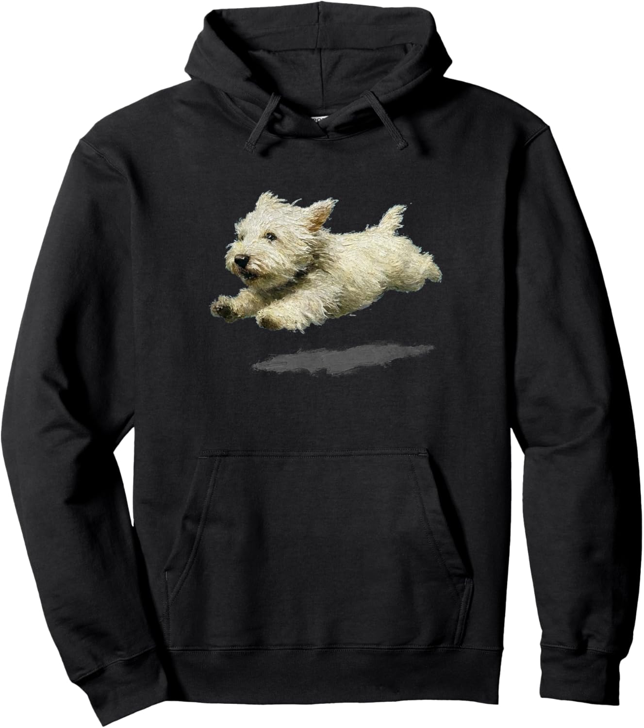 Funny Retro Cute Running Dog Art Print Hoodie - Hoodie | Black