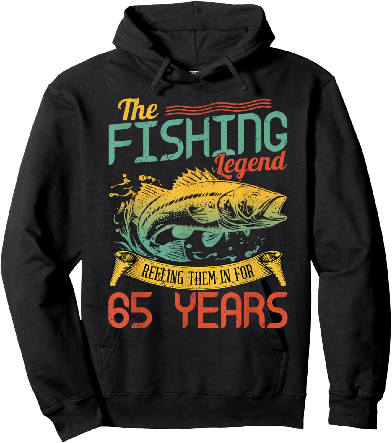 Fishing Legend 65 Years Old Gift Fisherman 65th Birthday Hoodie - Hoodie | Black