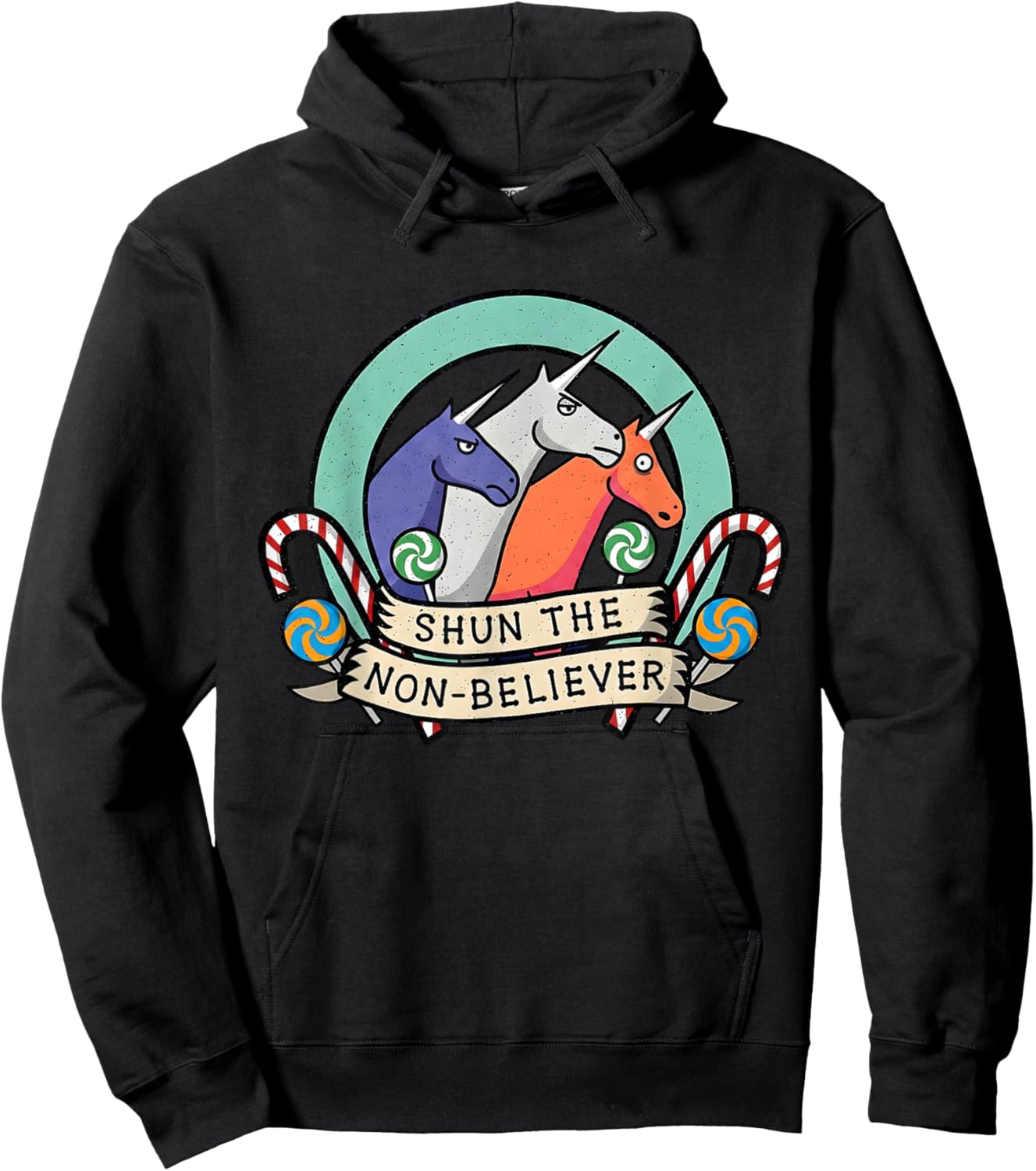 Shun The Non-Believer Funny Unicorn Sarcasm Meme Hoodie - Hoodie | Black