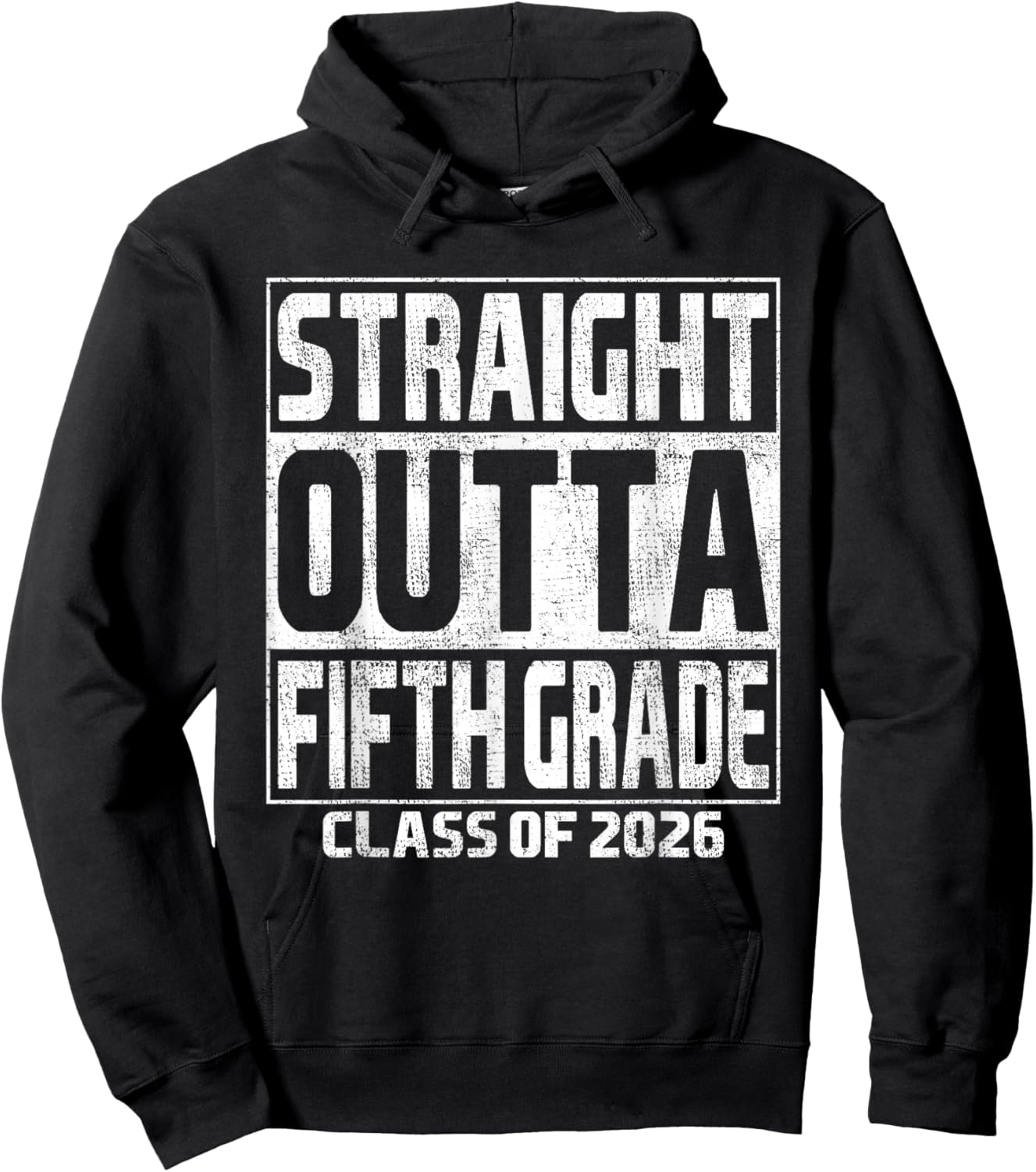 Straight Outta Fifth Grade Graduation Class 2026 5th Grade Hoodie - Hoodie | Black