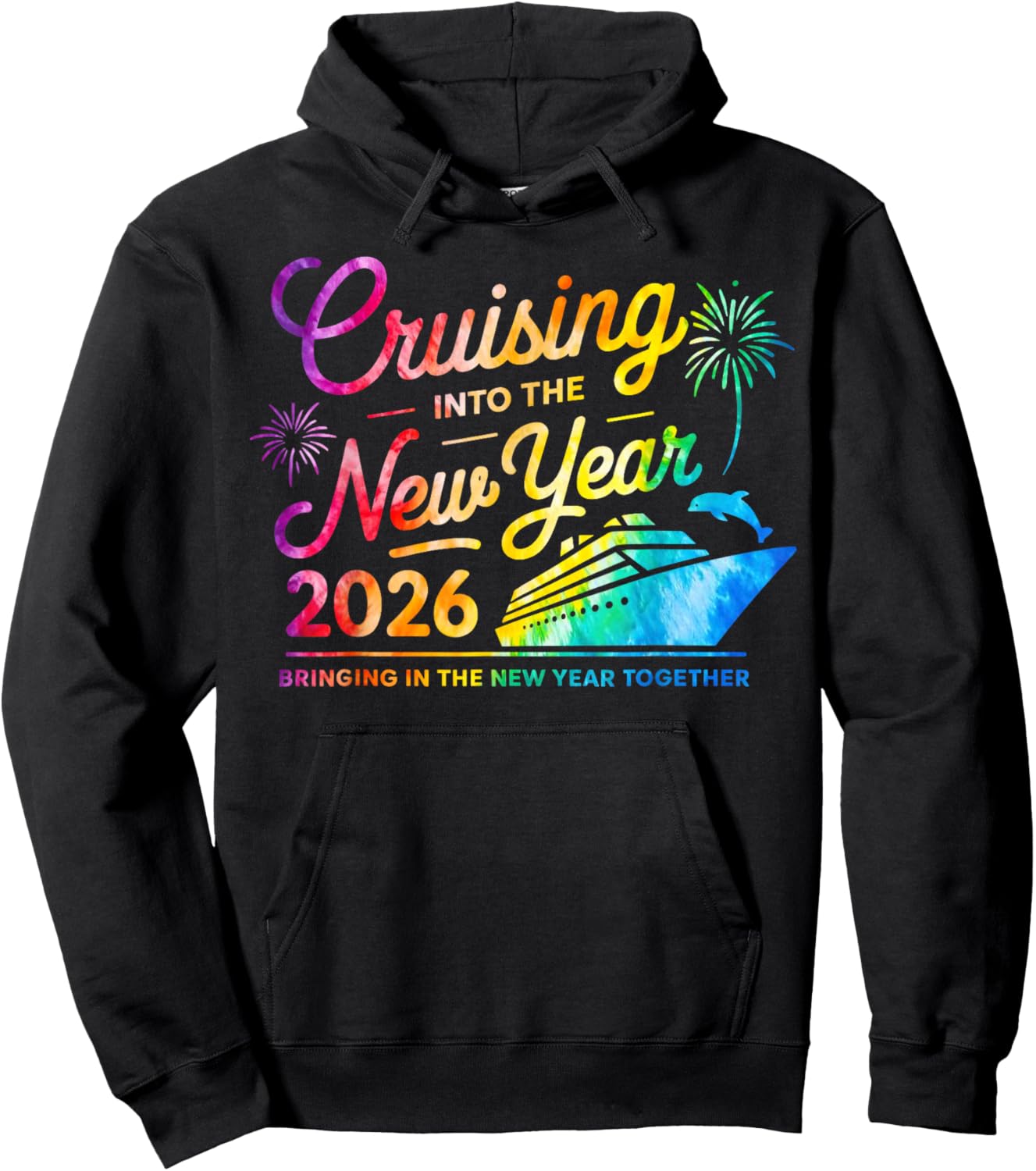 Cool Cruising Into The New Year 2026 Family Matching Cruise Hoodie - Hoodie | Black