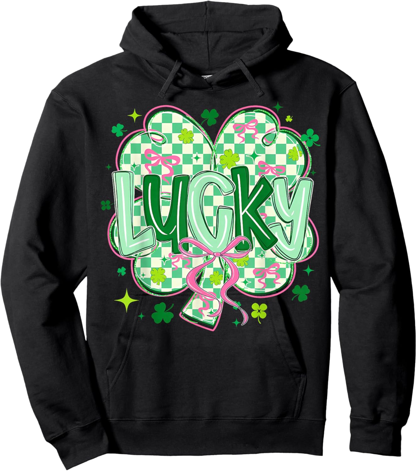 Preppy St Patricks Day Lucky Men Women Hoodie - Hoodie | Black