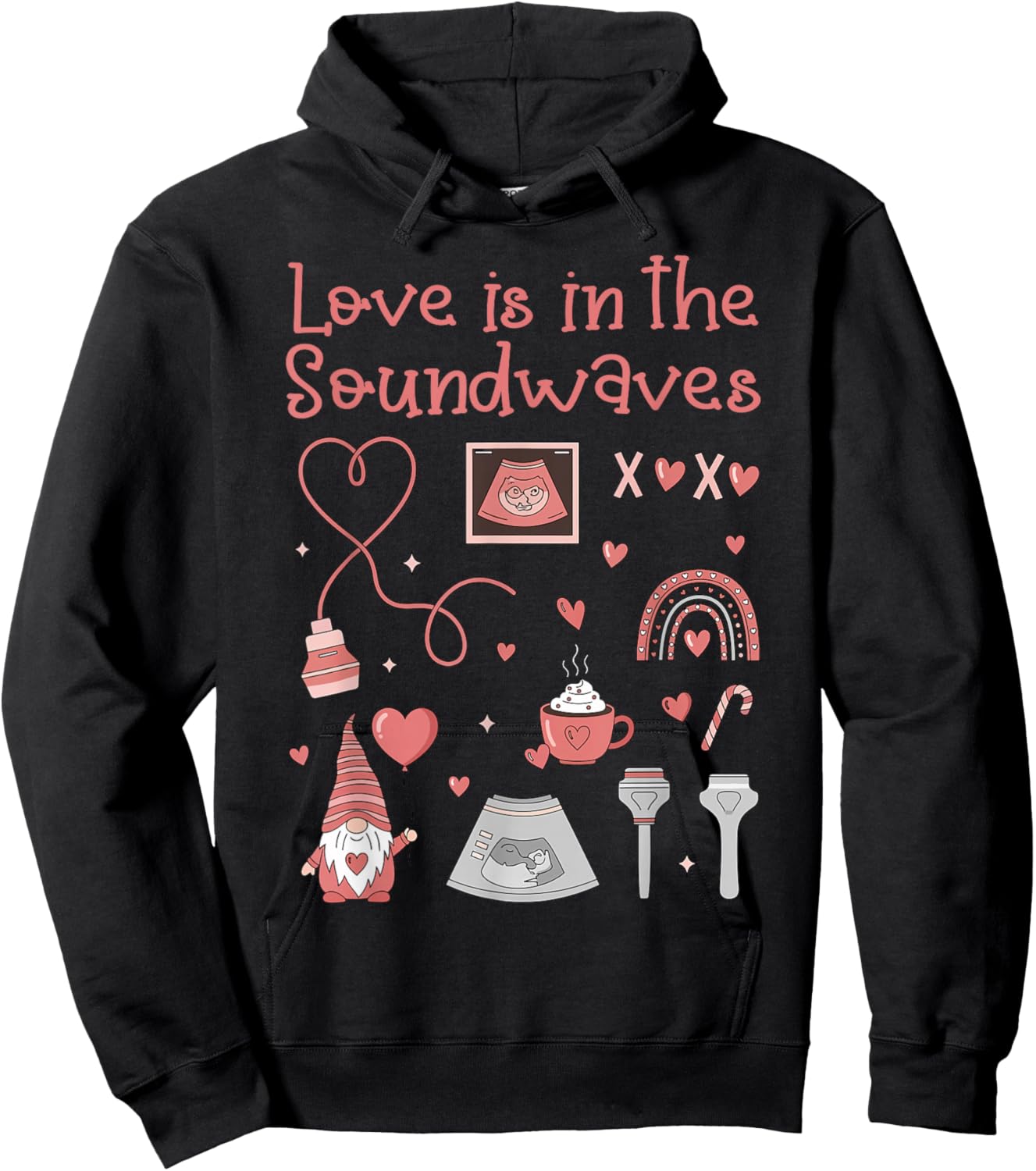 Ultrasound Technologist Valentine Sonographers Hoodie - Hoodie | Black