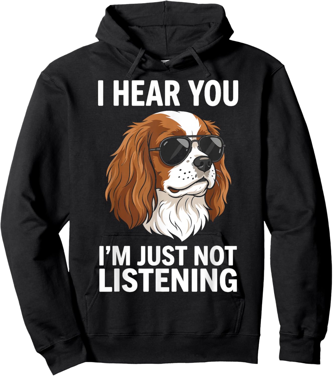 I Hear You Im Just Not Listening Cavalier King Charles Hoodie - Hoodie | Black