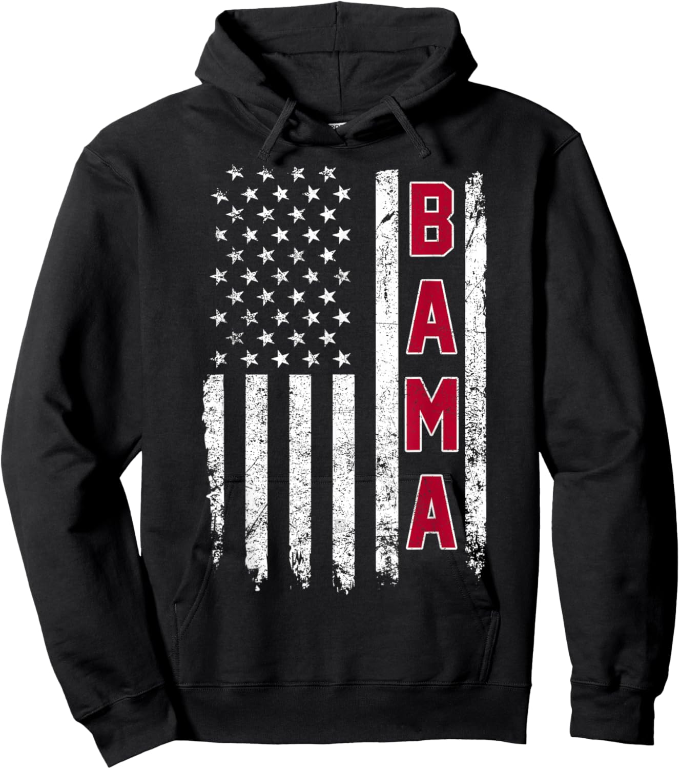 Alabama Throwback Design Classic US Flag Hoodie - Hoodie | Black