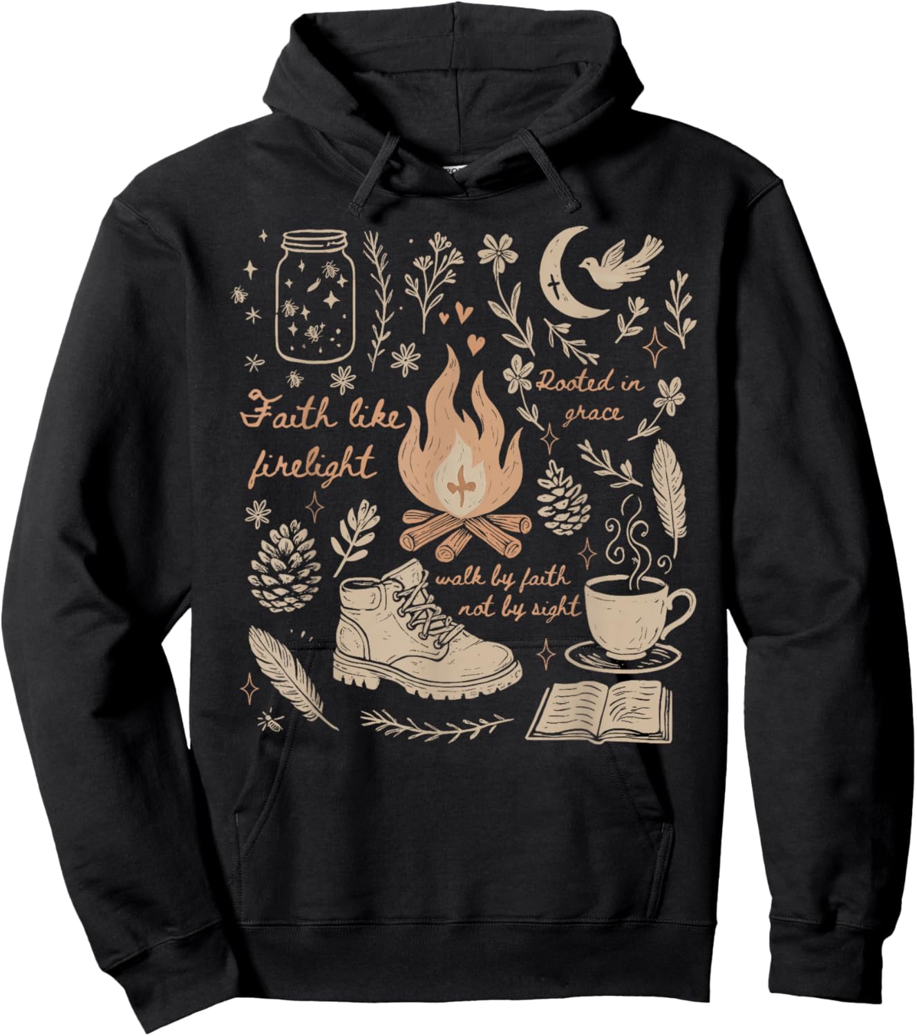 Faith Based Camping Religious Christian Camping Camper Hoodie - Hoodie | Black