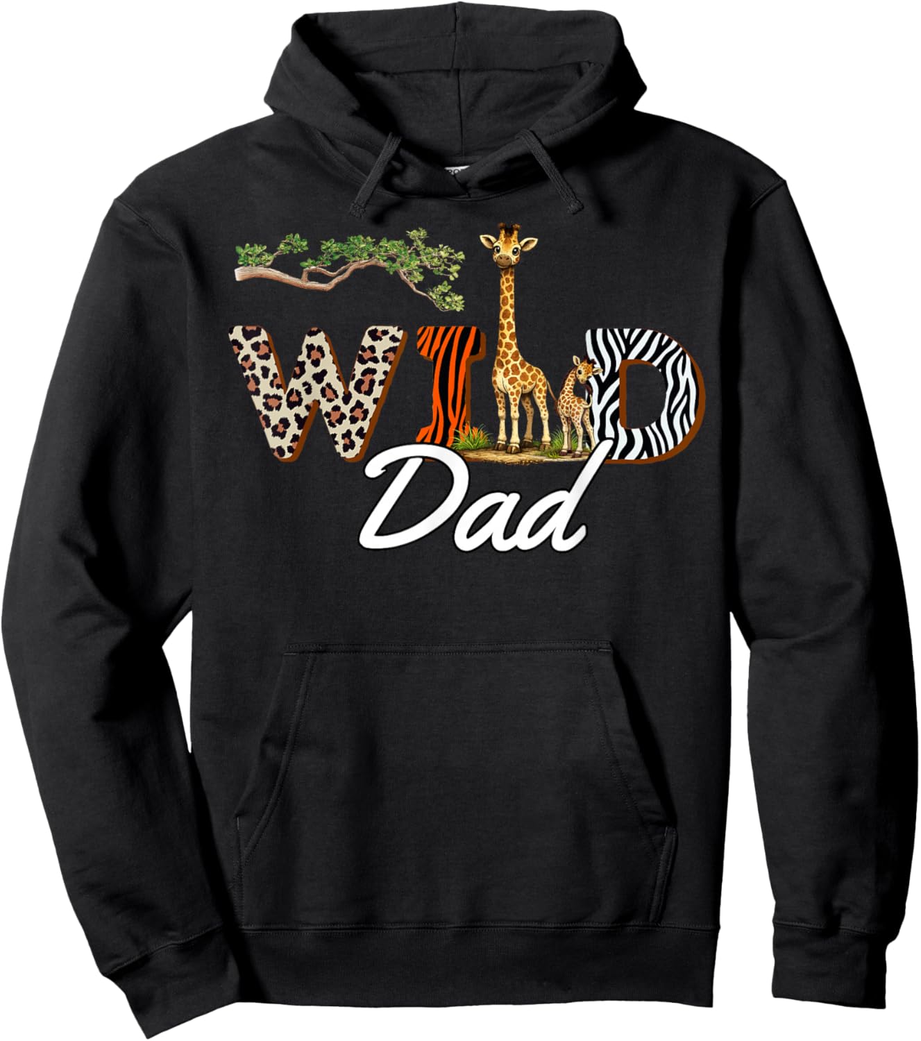 Wild Dad Safari Dada Birthday Hoodie - Hoodie | Black