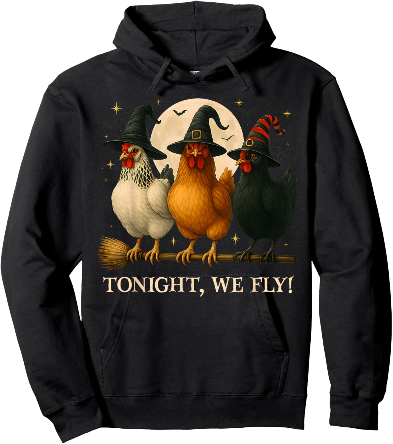 Funny Chicken Halloween Costume Tonight We Fly Spooky Season Hoodie - Hoodie | Black