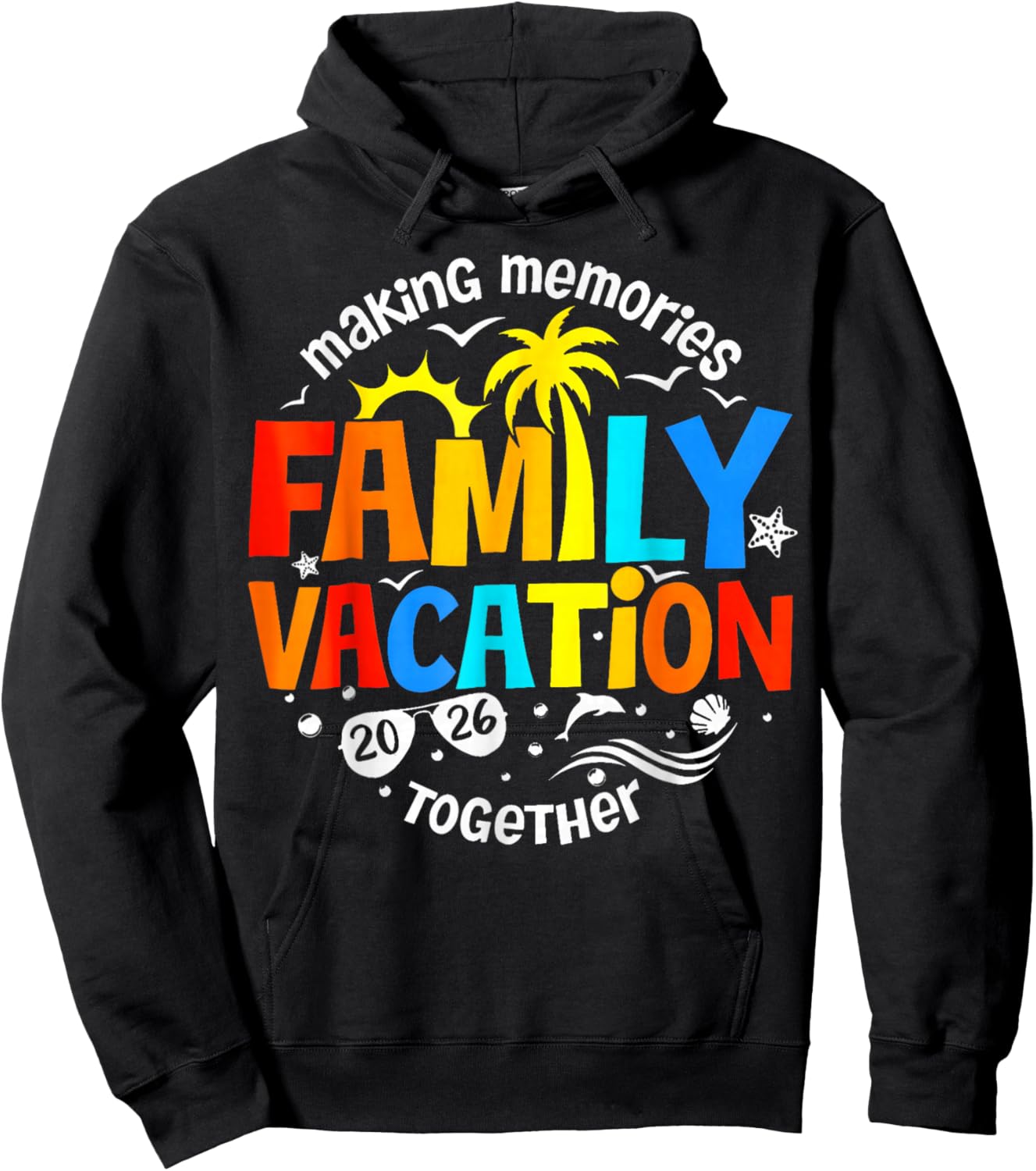 Family Vacation 2026 Beach Matching Family Summer Vacation Hoodie - Hoodie | Black