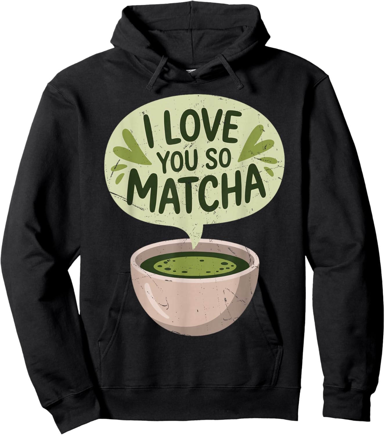 I Love You So Matcha Green Tea Lover ICES Matcha Latte Hoodie - Hoodie | Black