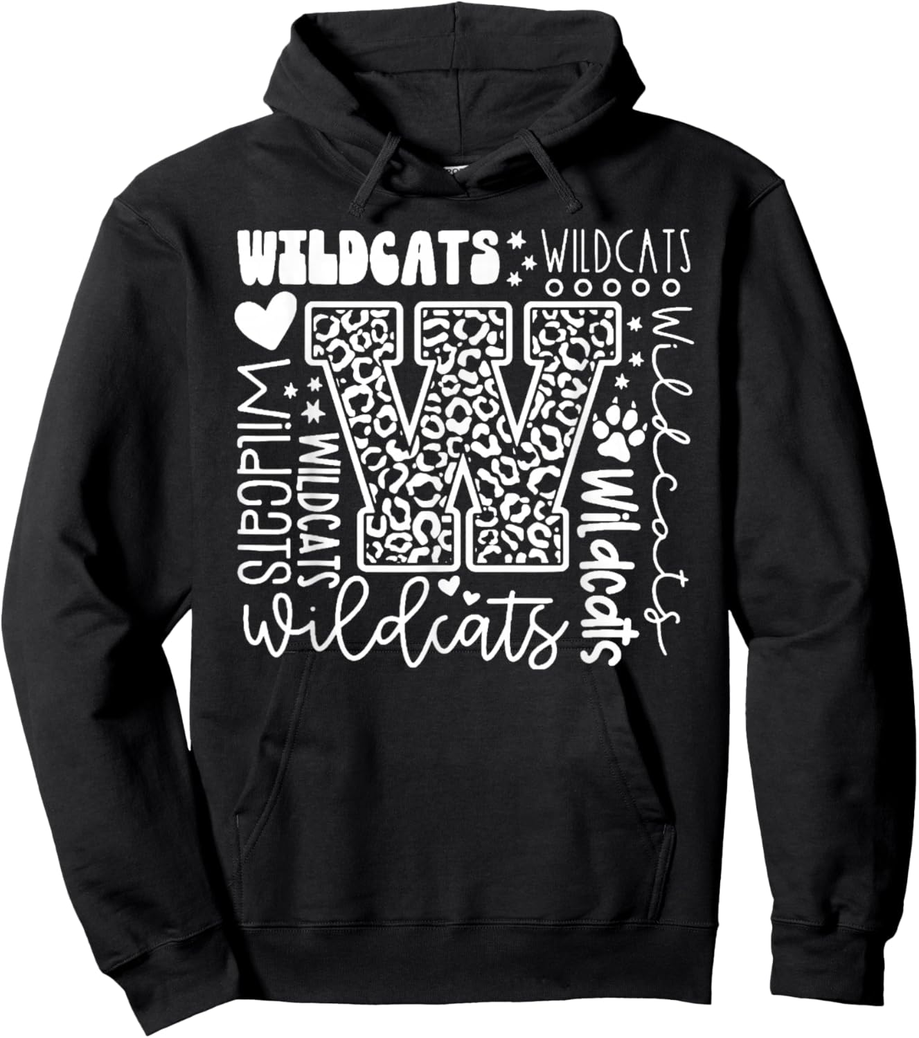 Wildcats School Spirit Fan Team Girls Kids Hoodie - Hoodie | Black