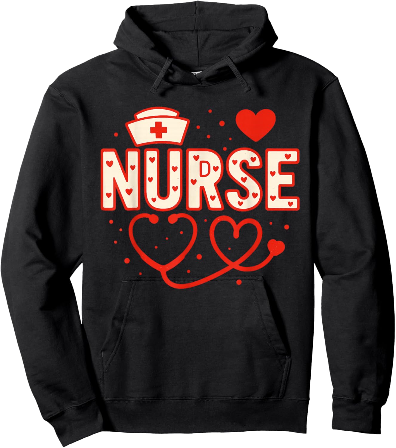 Nurse Valentines Day Valentine Scrub Top Women Scrubs Nicu Hoodie - Hoodie | Black