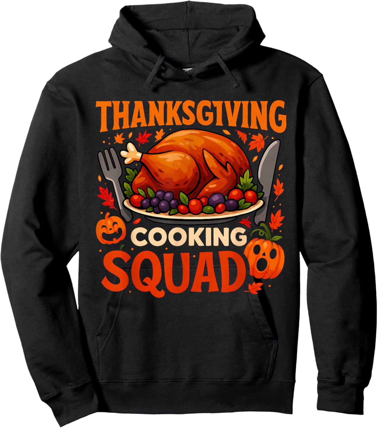 Thanksgiving Cooking Squad Funny Turkey Dinner Chef Costume Hoodie - Hoodie | Black