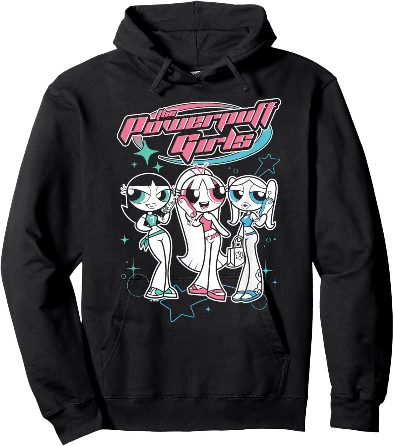 The Powerpuff Girls Teenage Group Y2K Style Poster Hoodie - Hoodie | Black