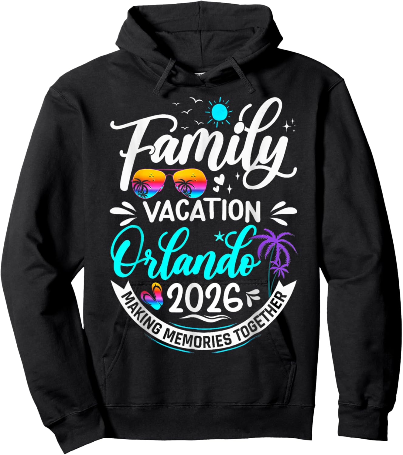 Family Vacation Orlando 2026 Matching Summer Vacation 2026 Hoodie - Hoodie | Black