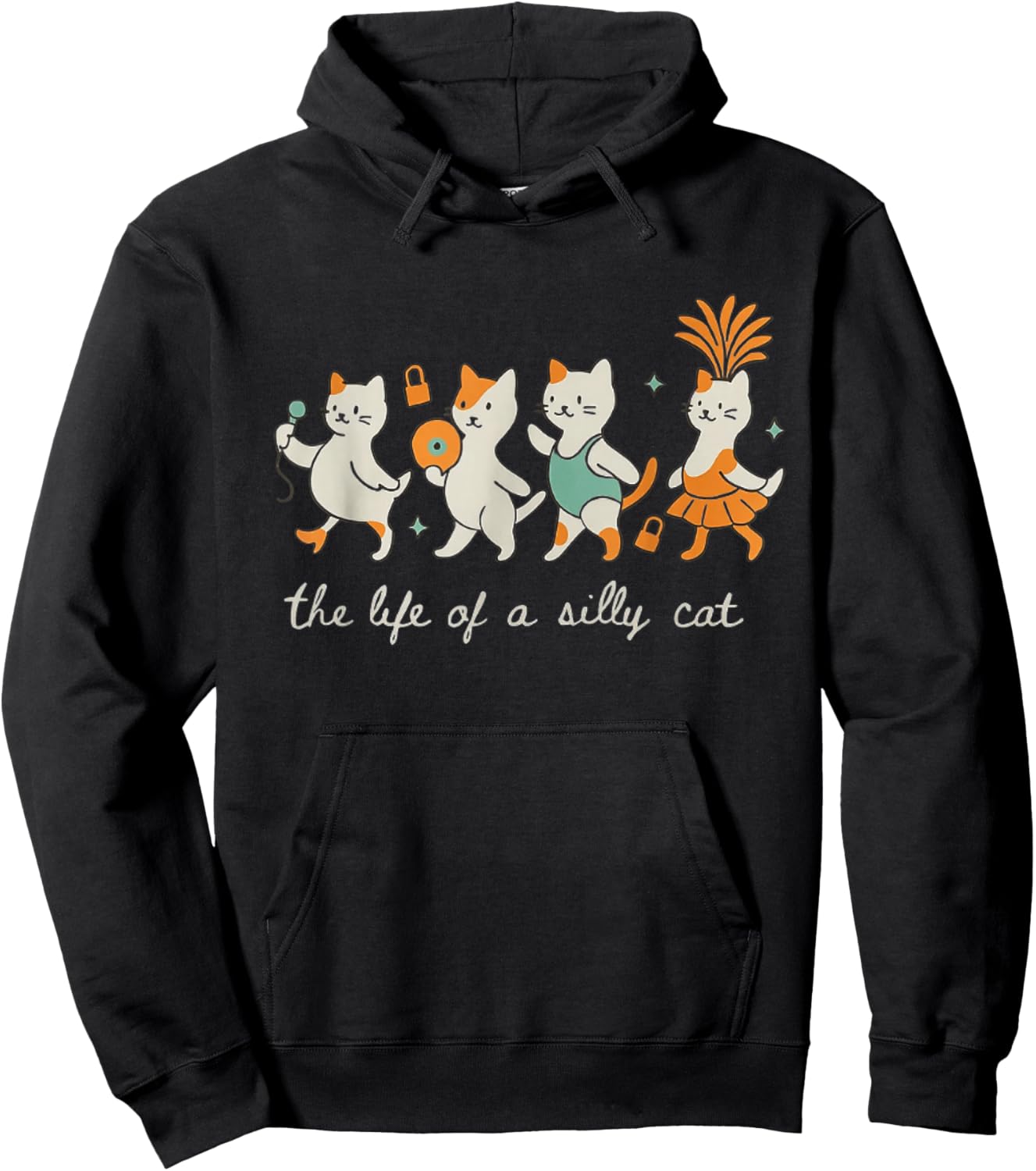 The Life of a Silly Cat Funny Trendy Meme Show Girl Hoodie - Hoodie | Black