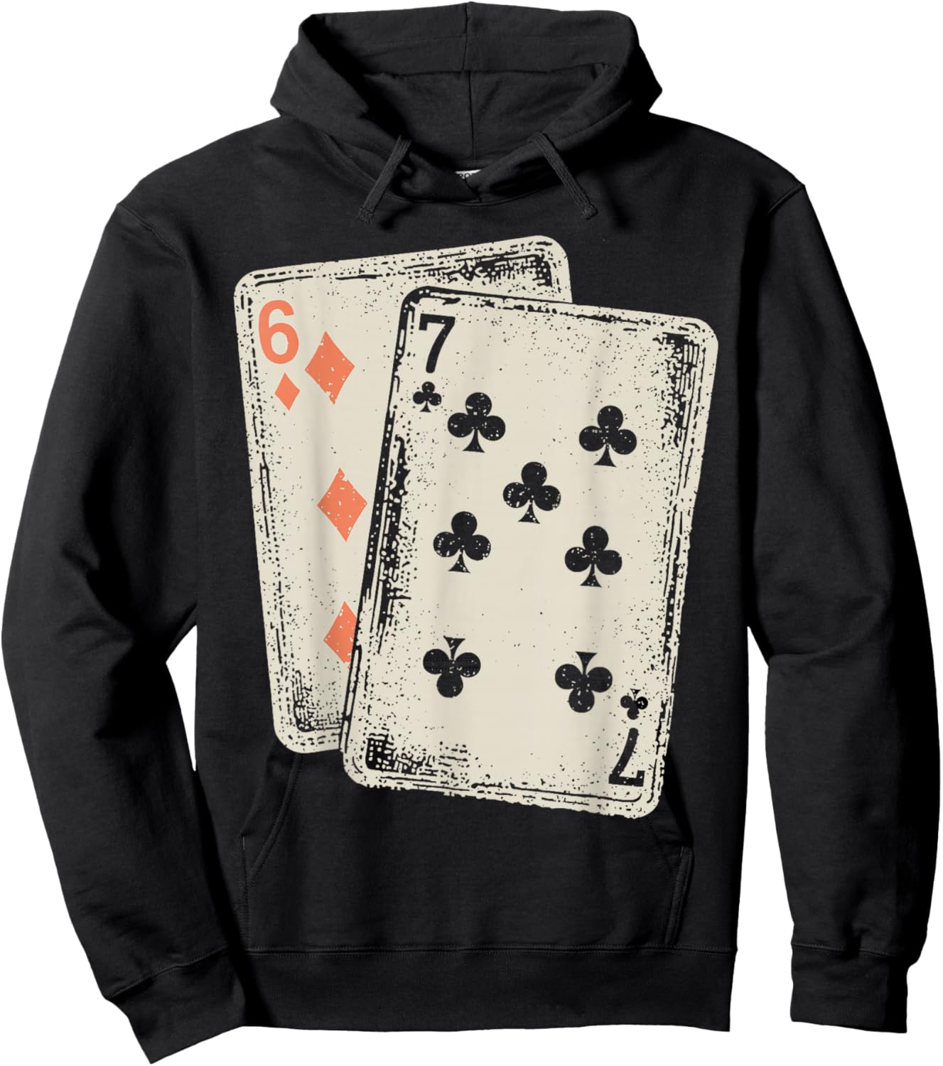 Vintage 67 Meme Six Seven 6–7 Funny 67 Playing Cards Hoodie - Hoodie | Black