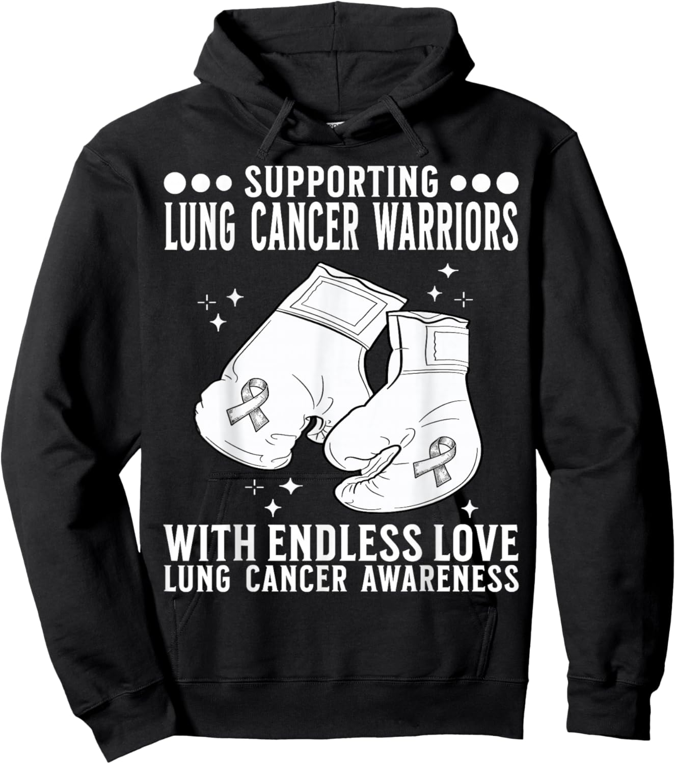 Lung Cancer Support Squad Lung Cancer Awareness Products Hoodie - Hoodie | Black