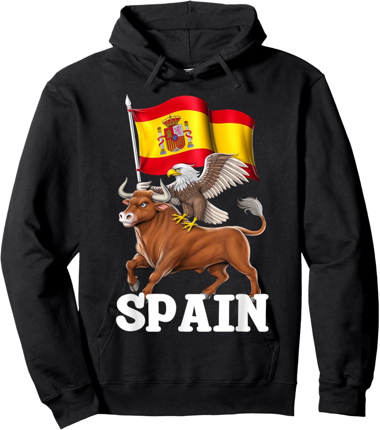 Spain Flag Spanish Bull Spanish Heritage Spanish Roots Hoodie - Hoodie | Black