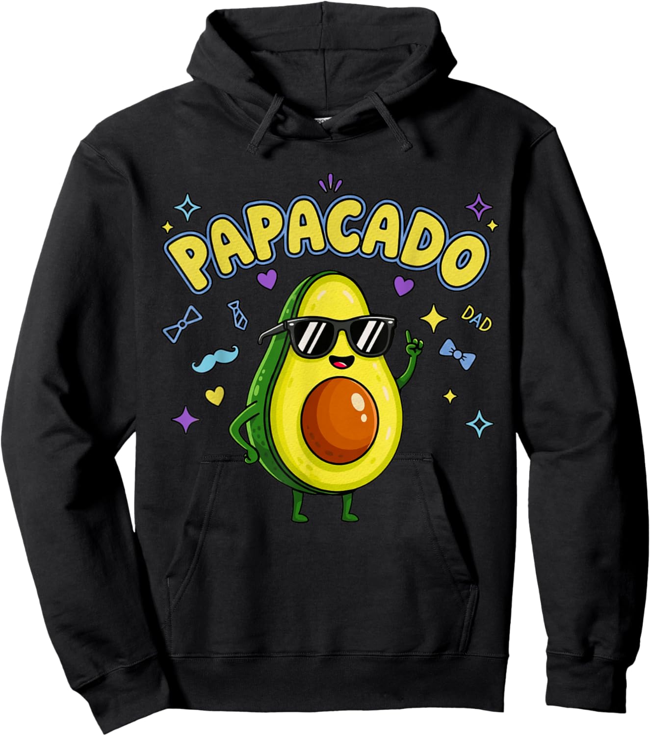 Pregnancy Announcement Men Dad Funny Avocado Papacado Hoodie - Hoodie | Black