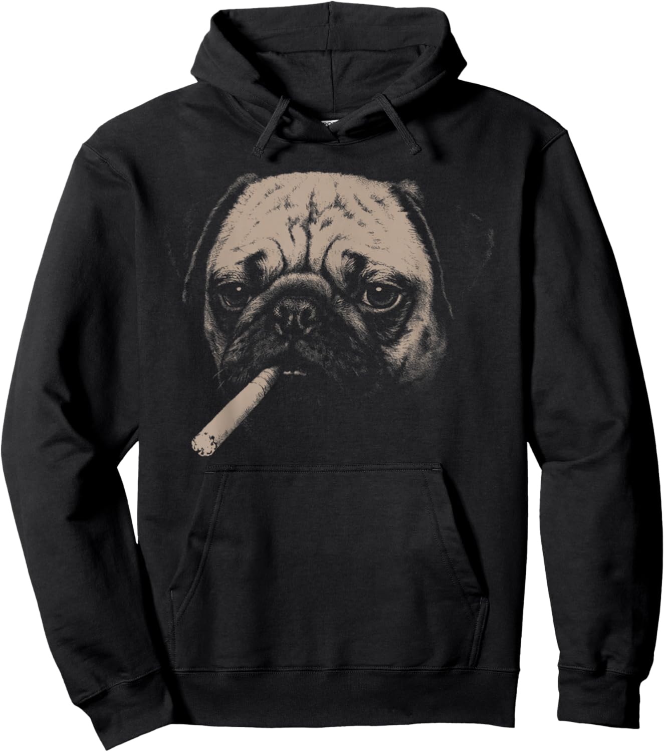 Dog Smoking Funny Pug Smoking Dog Meme Hoodie - Hoodie | Black