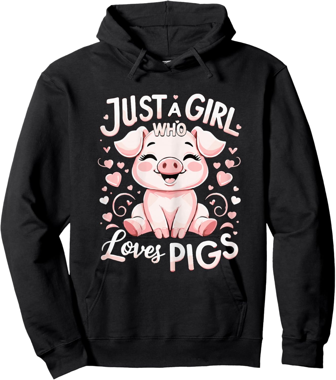 Just A Girl Who Loves Pigs Hoodie - Hoodie | Black