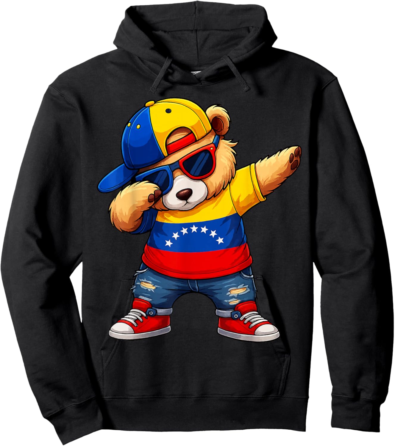 Venezuela Hispanic Heritage Venezuelan Bear Dabbing Kids Hoodie - Hoodie | Black