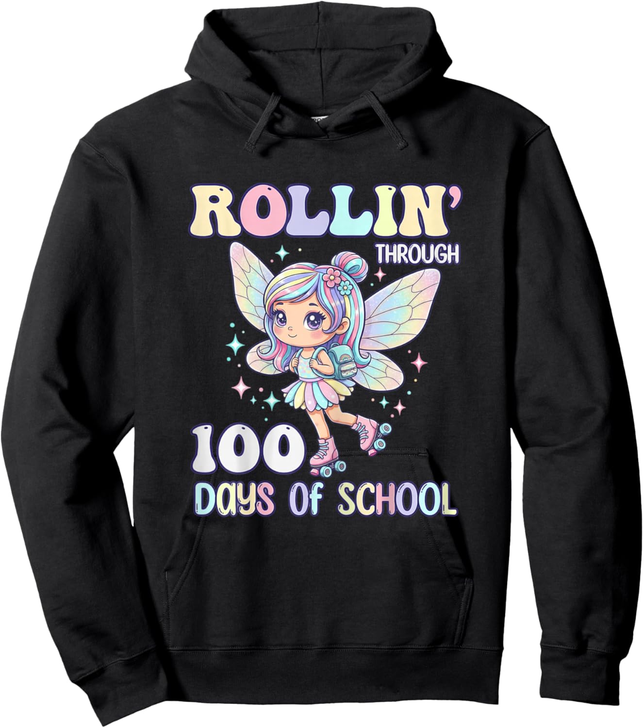 Fairy Outfit Girl 100 Days of School Girls Teacher Hoodie - Hoodie | Black