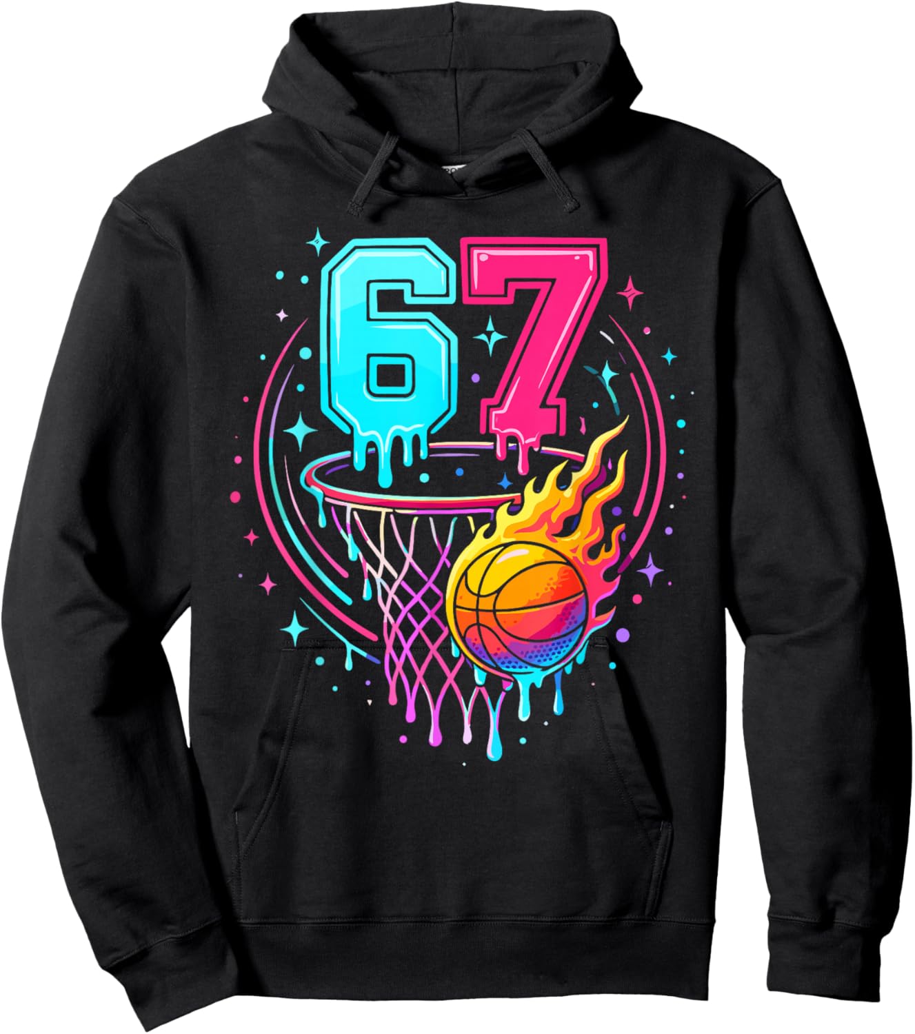 67 Basketball Ice Cream Drip Six Seven Bball Hoodie - Hoodie | Black
