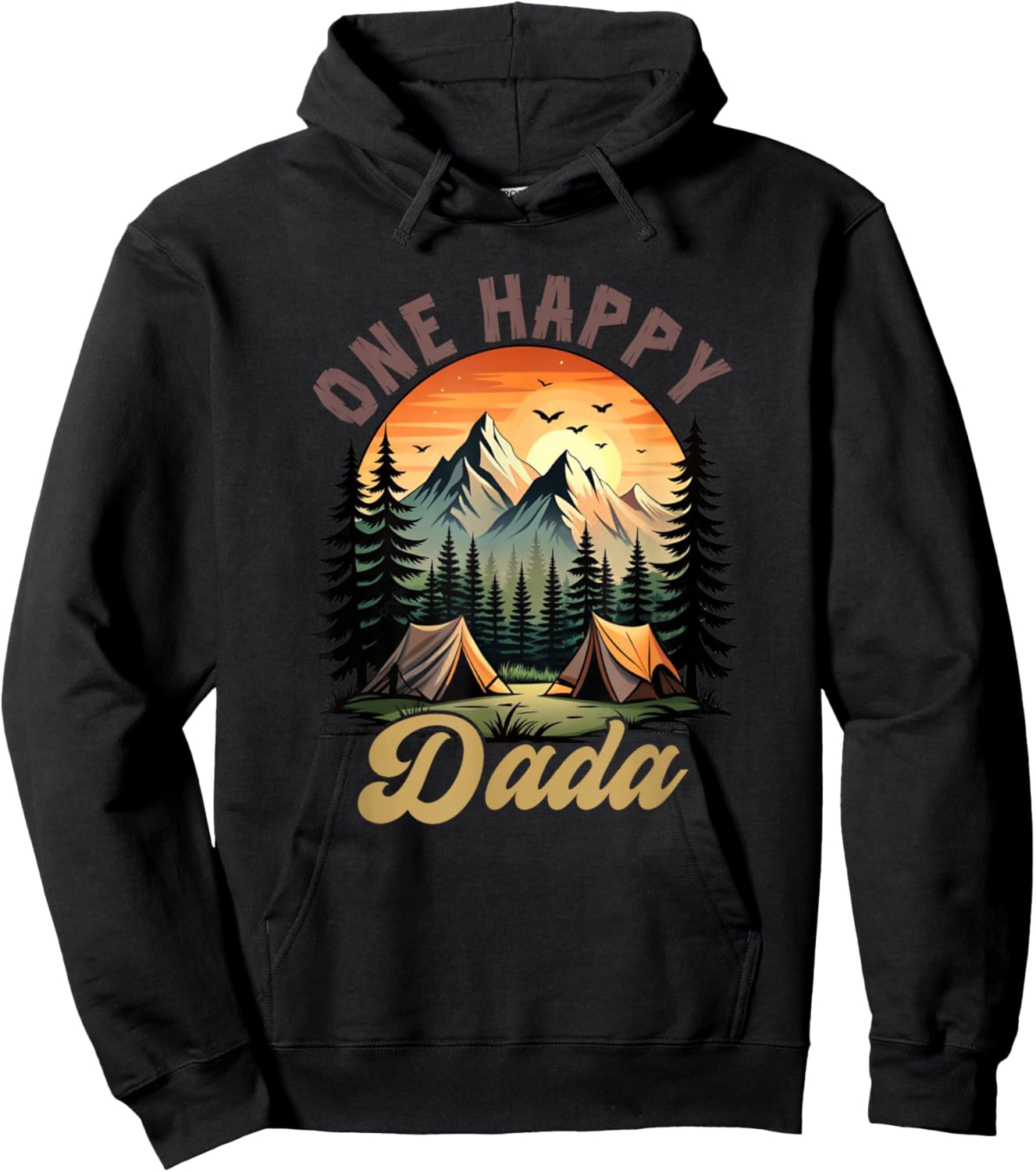 One Happy Dada Camper 1St Birthday Camping Bear Hoodie - Hoodie | Black
