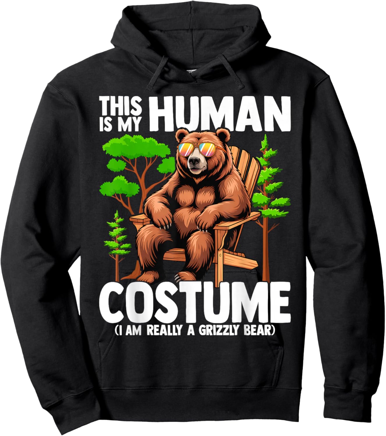 This is My Human Costume I'm Really A Grizzly Bear Hoodie - Hoodie | Black