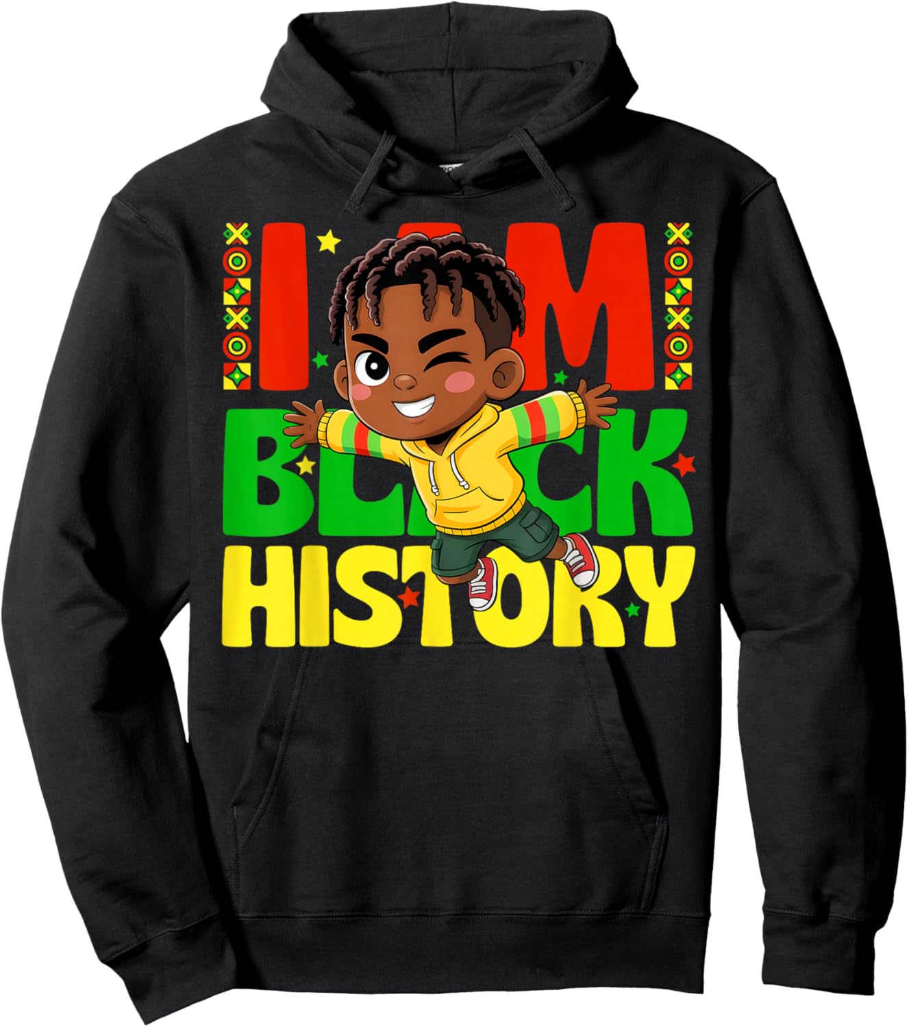 I Am Black History Afro Boy Kids Black History Month Hoodie - Hoodie | Black