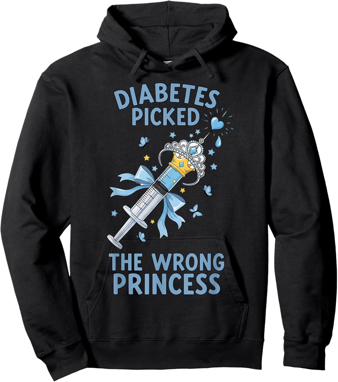 Diabetes Picked The Wrong Princess Type T1D Insulin Diabetes Hoodie - Hoodie | Black