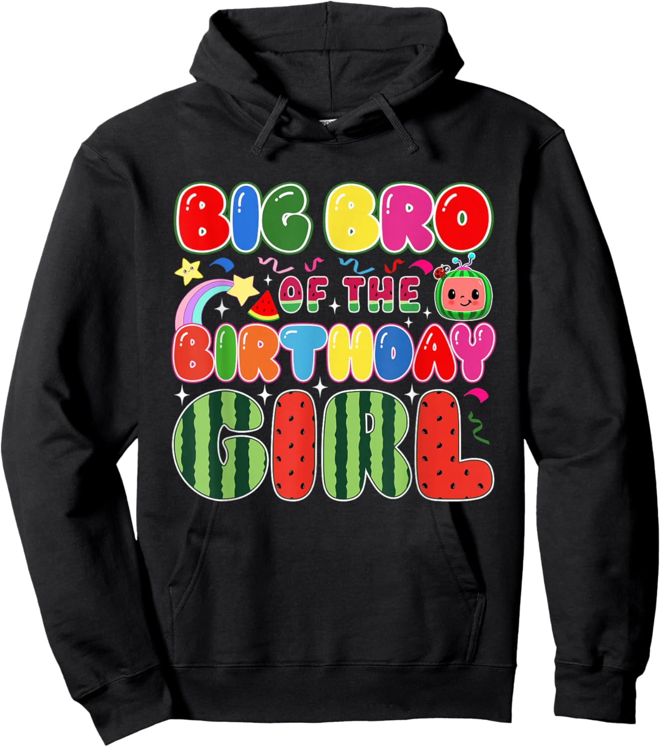 Big Bro of The Birthday Girl Melon Family Matching Funny Hoodie - Hoodie | Black