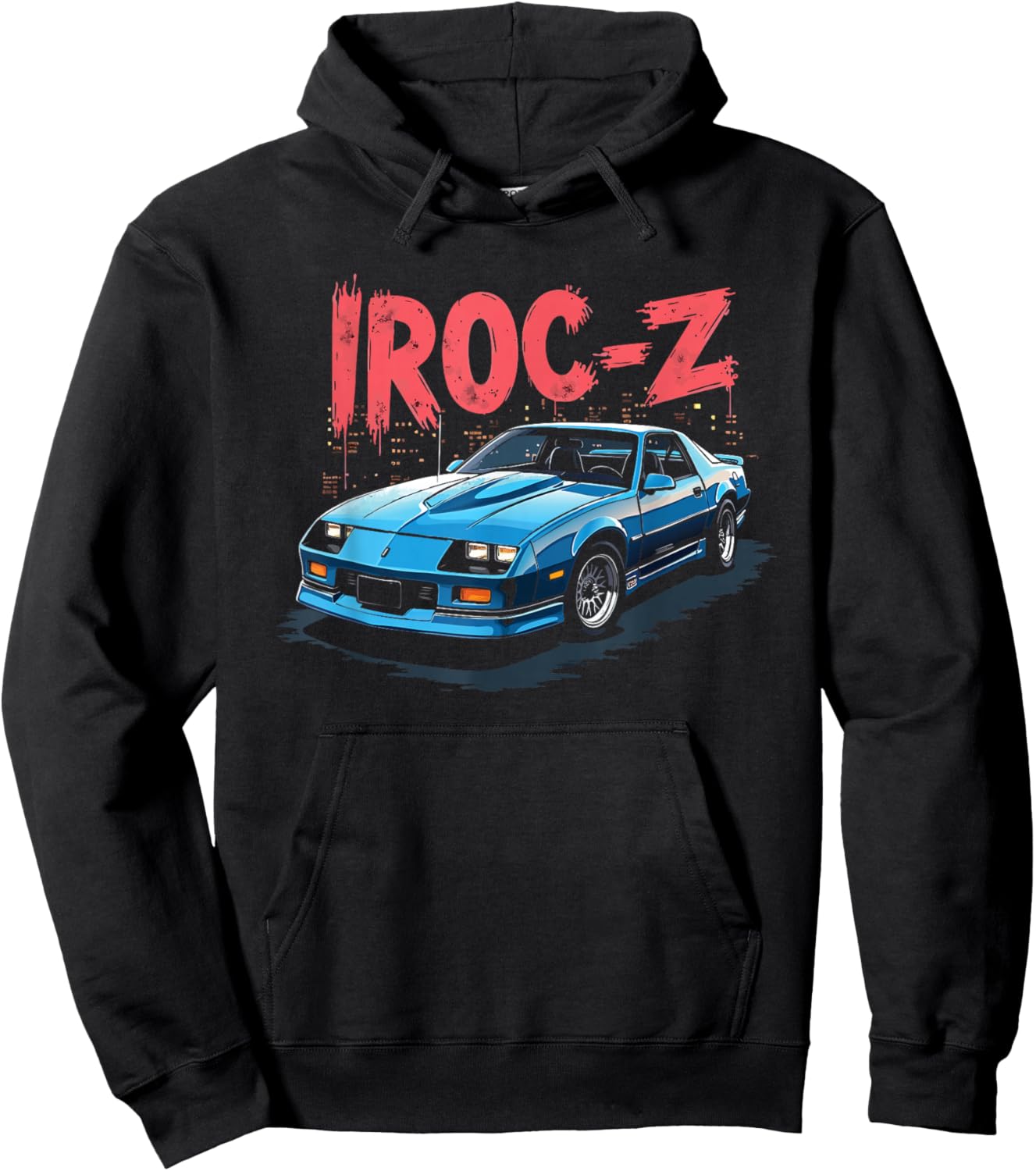1985-1990 IROC-Z Muscle Car American Flag Patriotic IROC Hoodie - Hoodie | Black