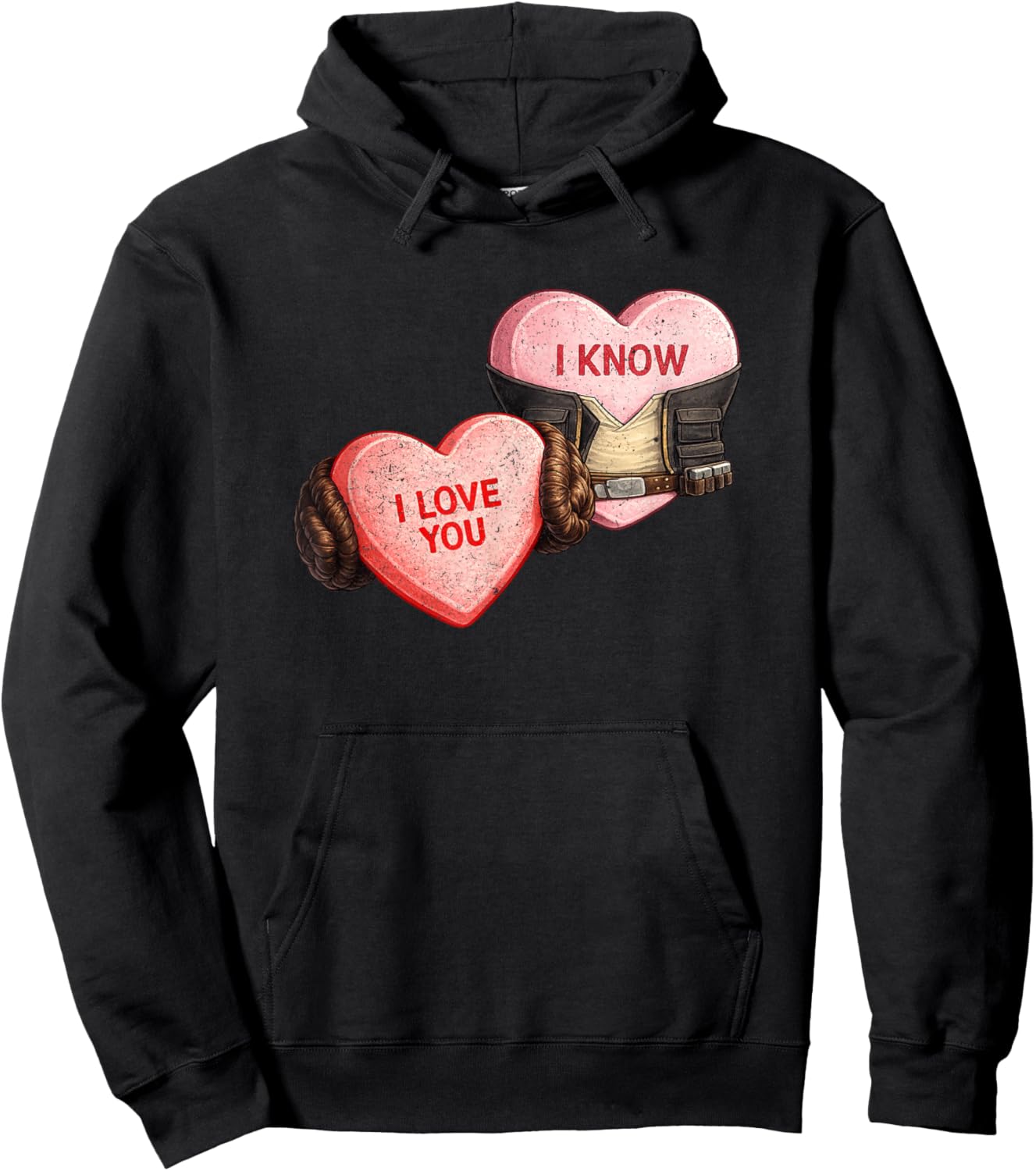 I Love You - I Know - Funny Sci-Fi Valentine's Day Space Hoodie - Hoodie | Black