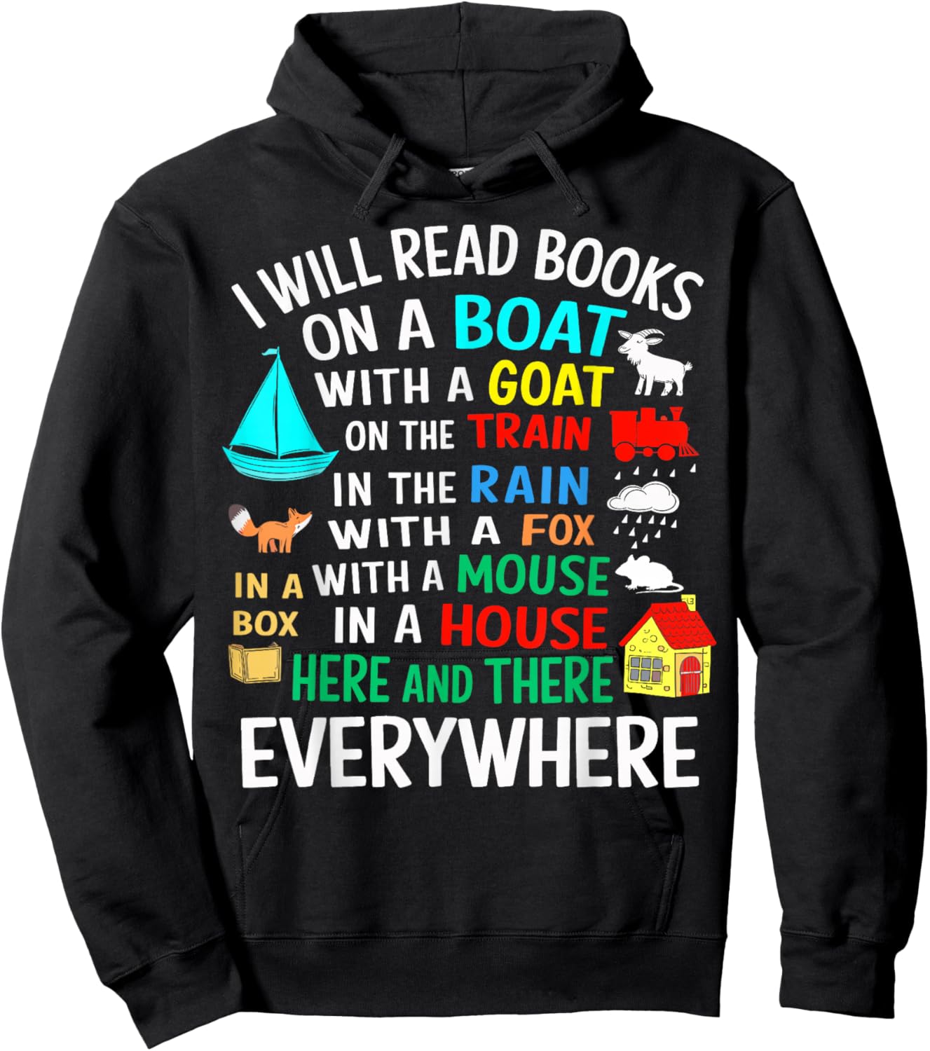 I Will Read Books On A Boat & Everywhere Hoodie - Hoodie | Black