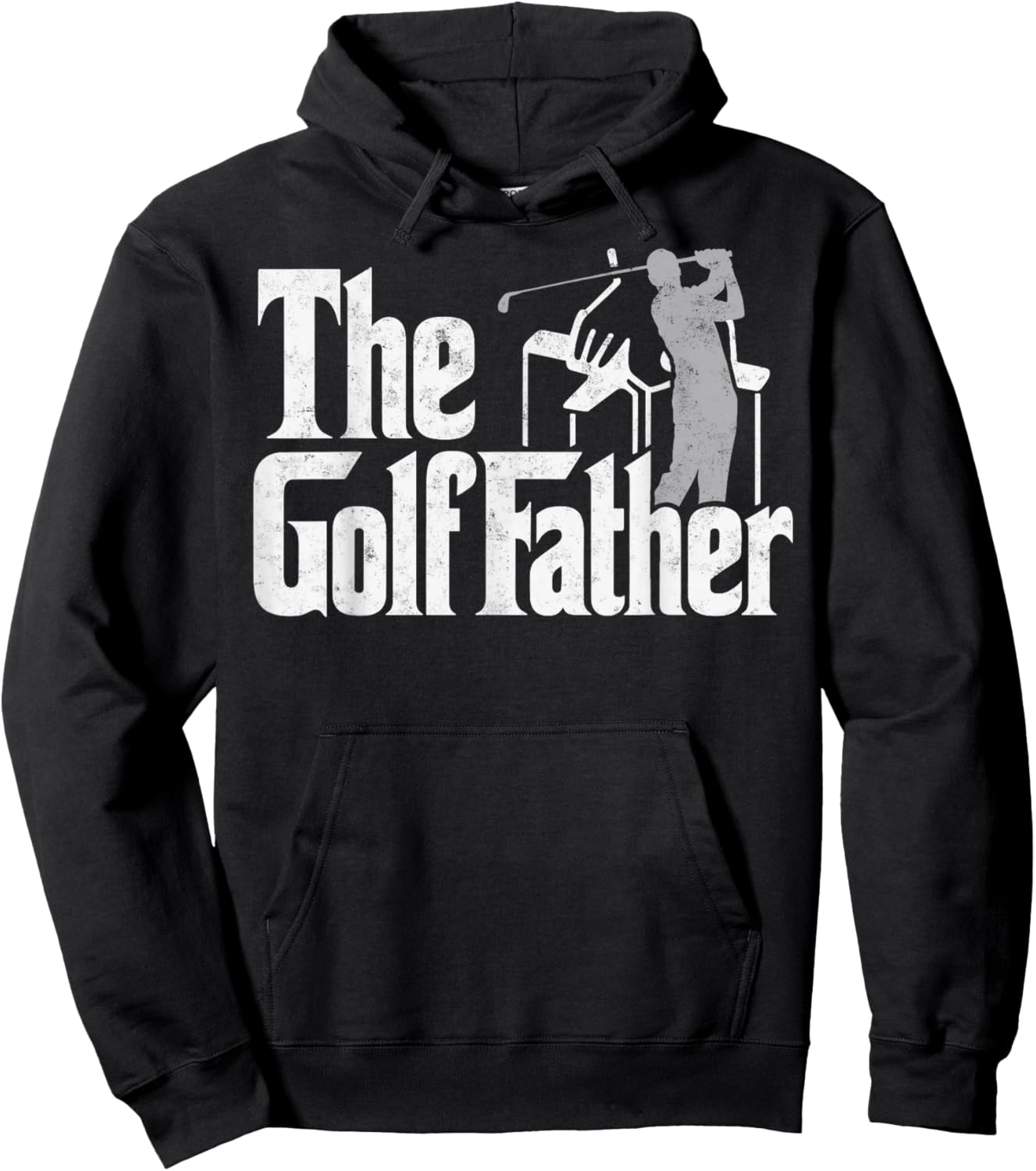 Vintage Golf Player The Golffather Golfing Golfer Joke Humor Hoodie - Hoodie | Black